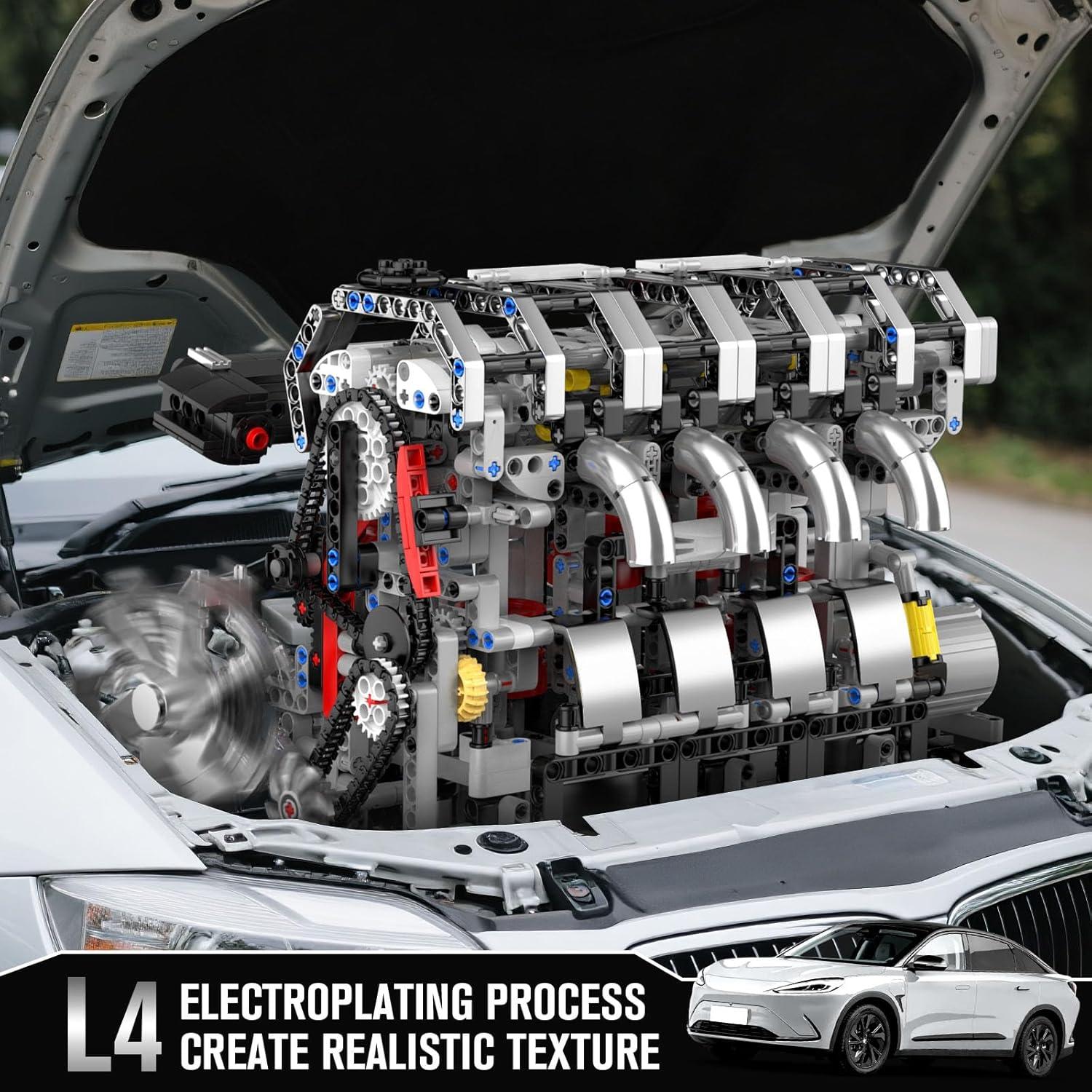 Kit de Modelo de Motor Mould King L4 - 1897 Piezas STEM