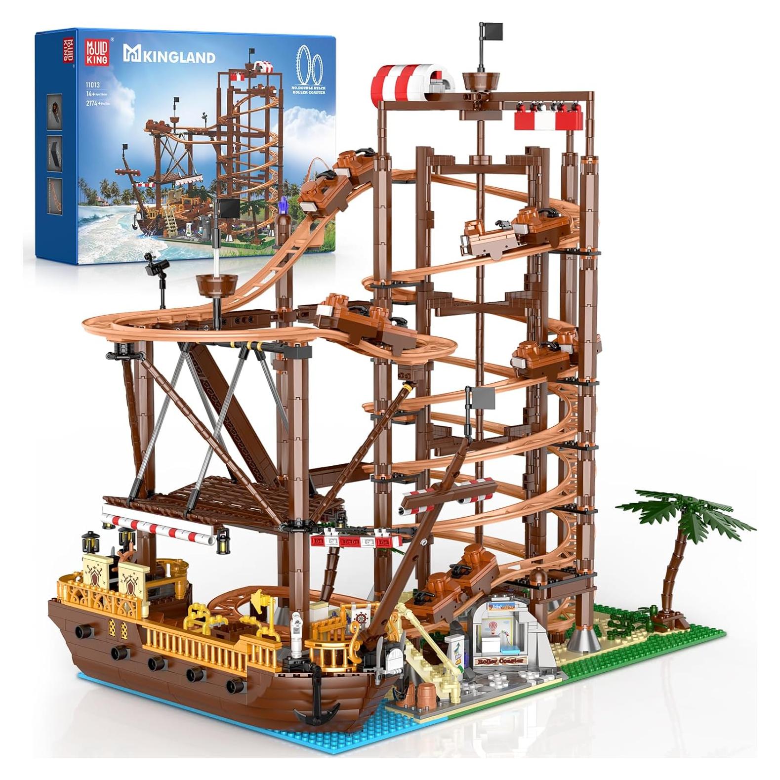 Set de Construcción Mould King 11013 Montaña Rusa y Barco Pirata 2174 Piezas