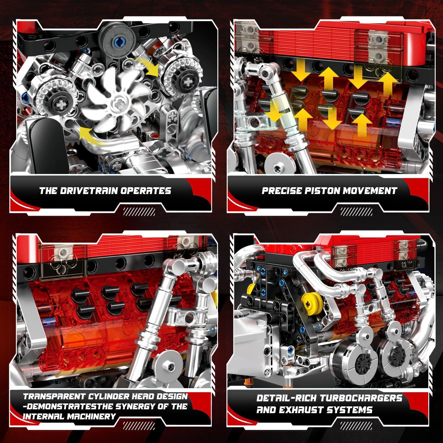 Kit de Construcción Mould King 10163 Motor W16 - 955 Piezas