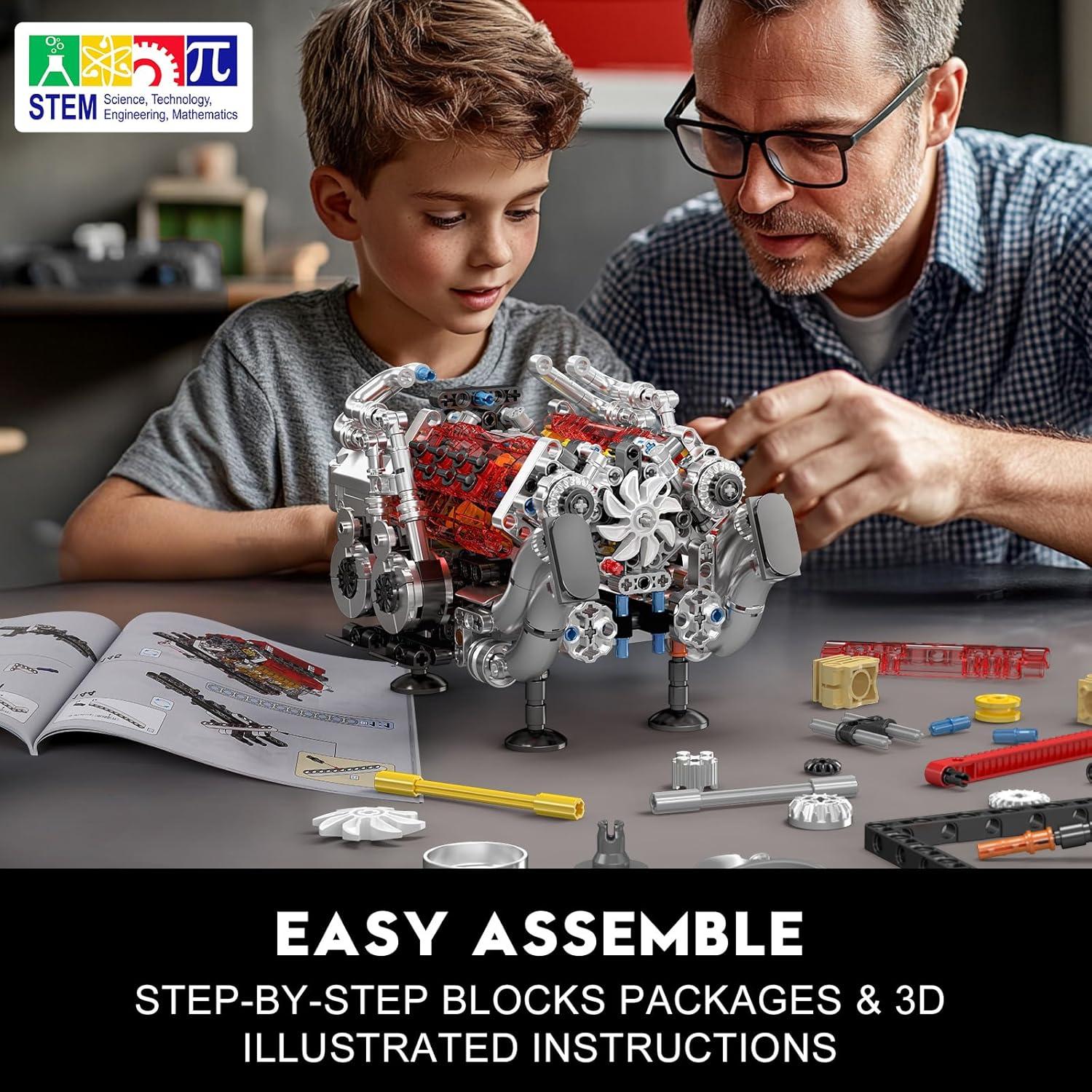 Kit de Construcción Mould King 10163 Motor W16 - 955 Piezas