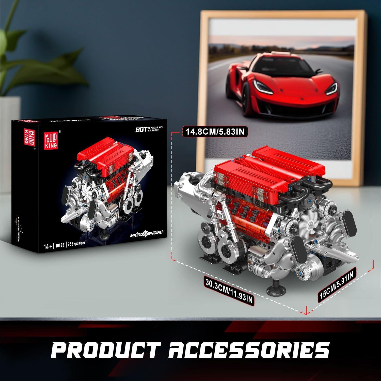 Kit de Construcción Mould King 10163 Motor W16 - 955 Piezas