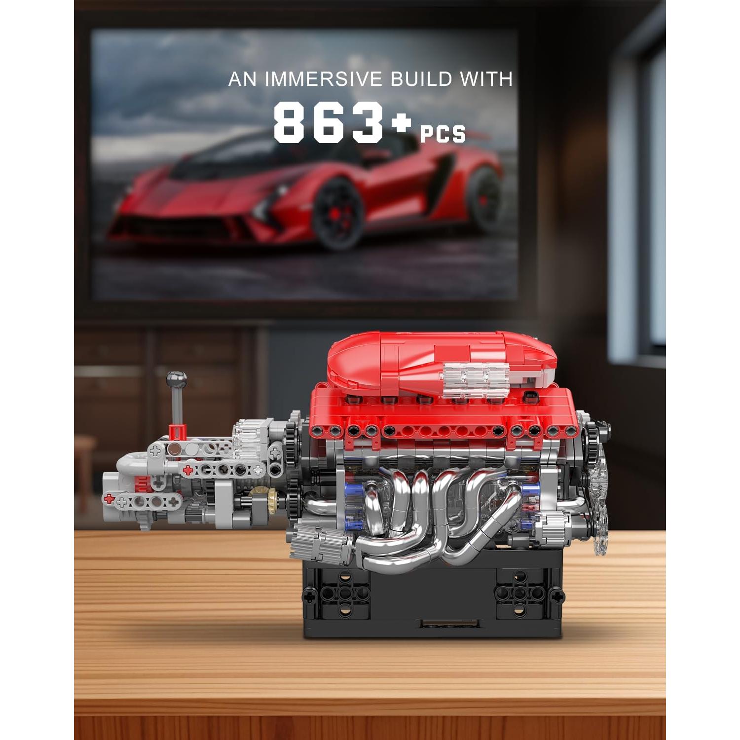 Kit de Modelo Motor V12 Mould King 10226 - 863 Piezas