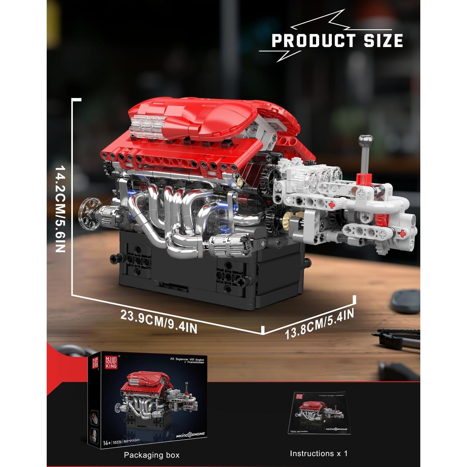 Kit de Modelo Motor V12 Mould King 10226 - 863 Piezas