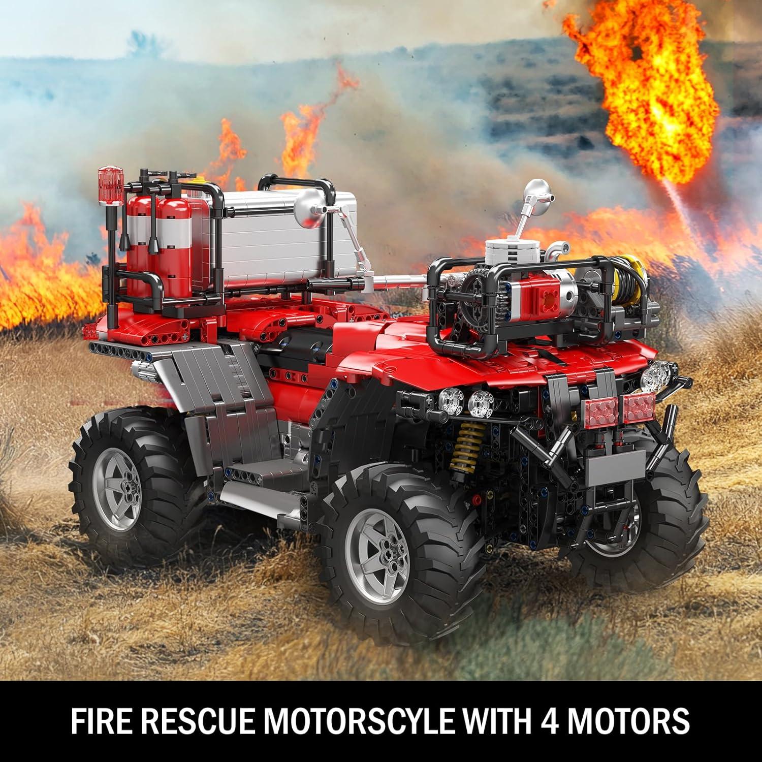 Mould King 23003 Motocicleta de Rescate 2100 Piezas Control Remoto