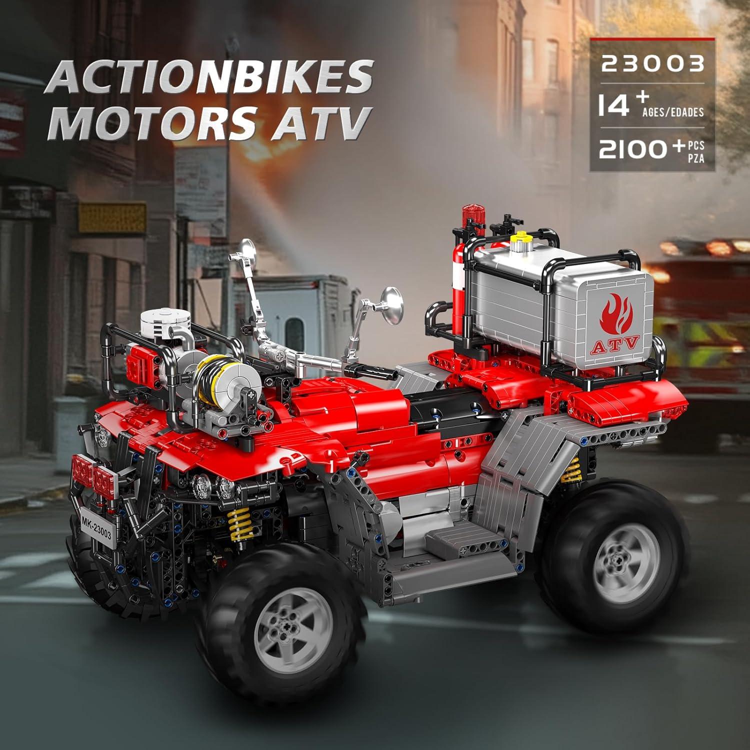 Mould King 23003 Motocicleta de Rescate 2100 Piezas Control Remoto