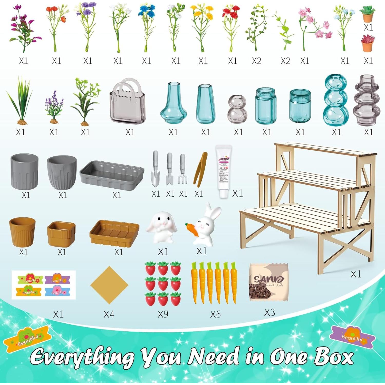 Kit de Jardín Miniatura Hazlo Botánicos LSCLCIN - 70 Piezas