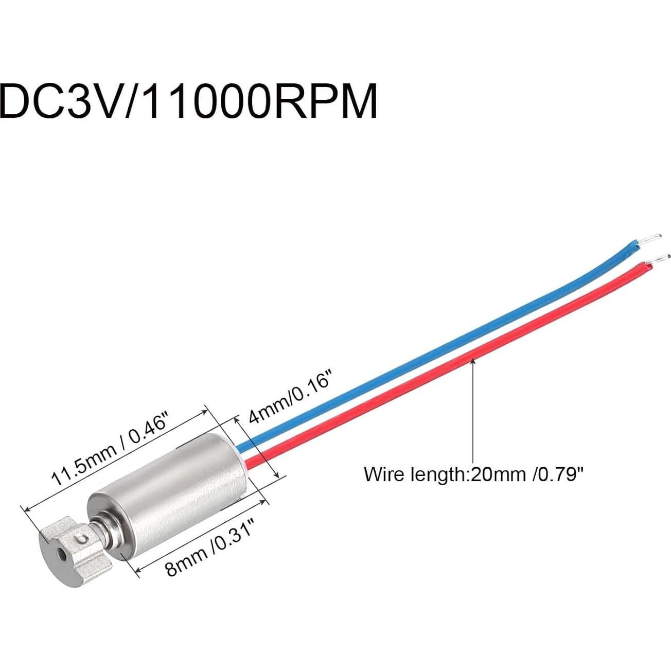Motor de Vibración Miniatura MECCANIXITY DC3V 11000RPM 15 Pcs