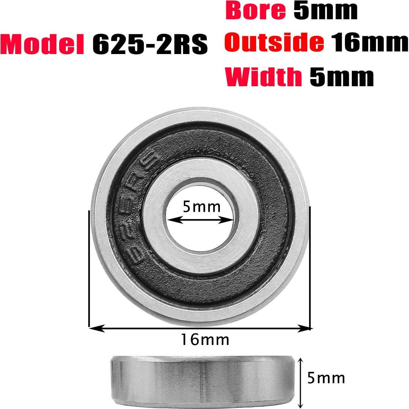 Rodamientos de Bolas Donepart 625-2RS - 5x16x5mm - Paquete de 10