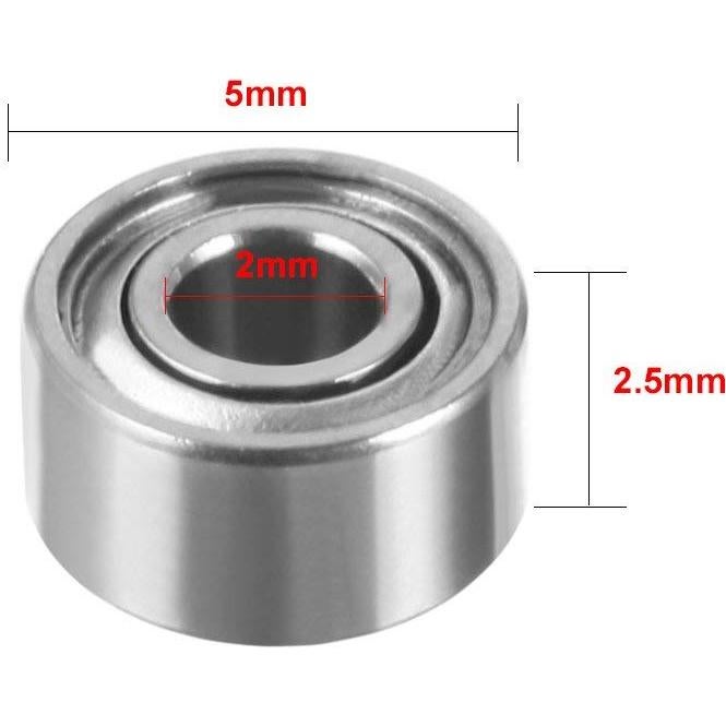 Rodamientos Donepart MR52ZZ - 2mm ID, 5mm OD, 2.5mm ancho - 10 piezas