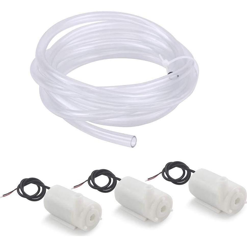 3 Mini Bombas de Agua Sumergibles WayinTop 3V 5V + Tubo 3M