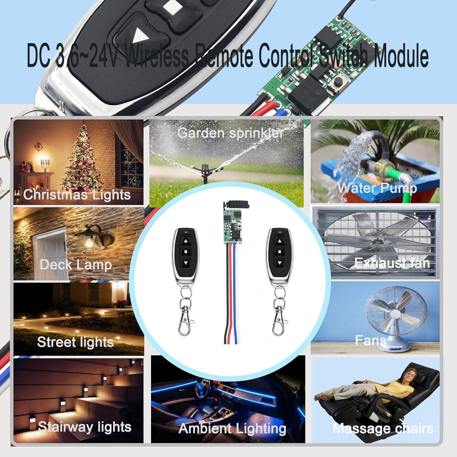 Interruptor Remoto Inalámbrico RPTCOTU DC Mini 12V 3A