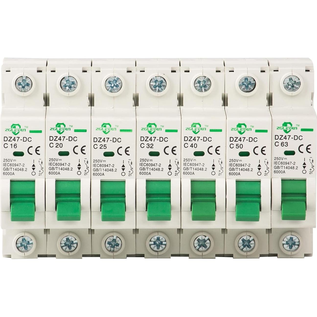 Disyuntor Miniatura DC 1 Polo 16A ZGLEDUN 110-250V 6kA