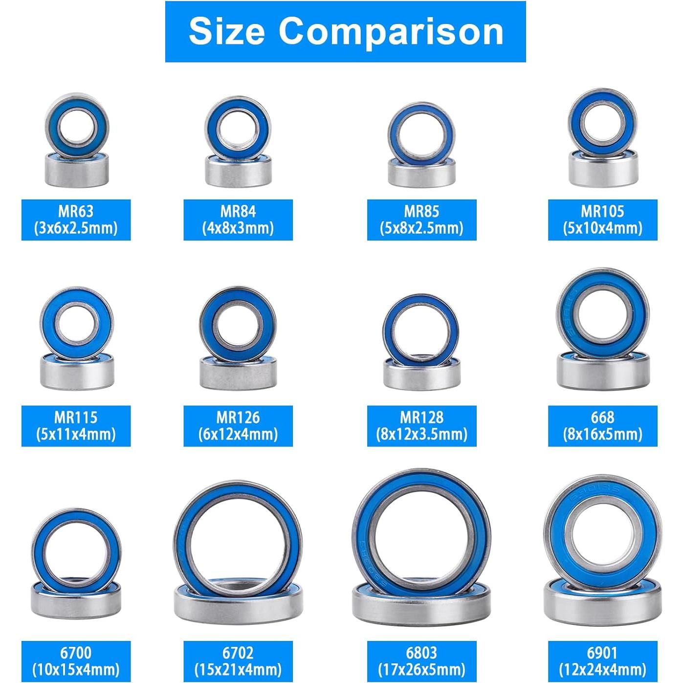 10 Rodamientos de Bolas MR63-2RS Doble Sellado 3x6x2.5mm CrazyHobby