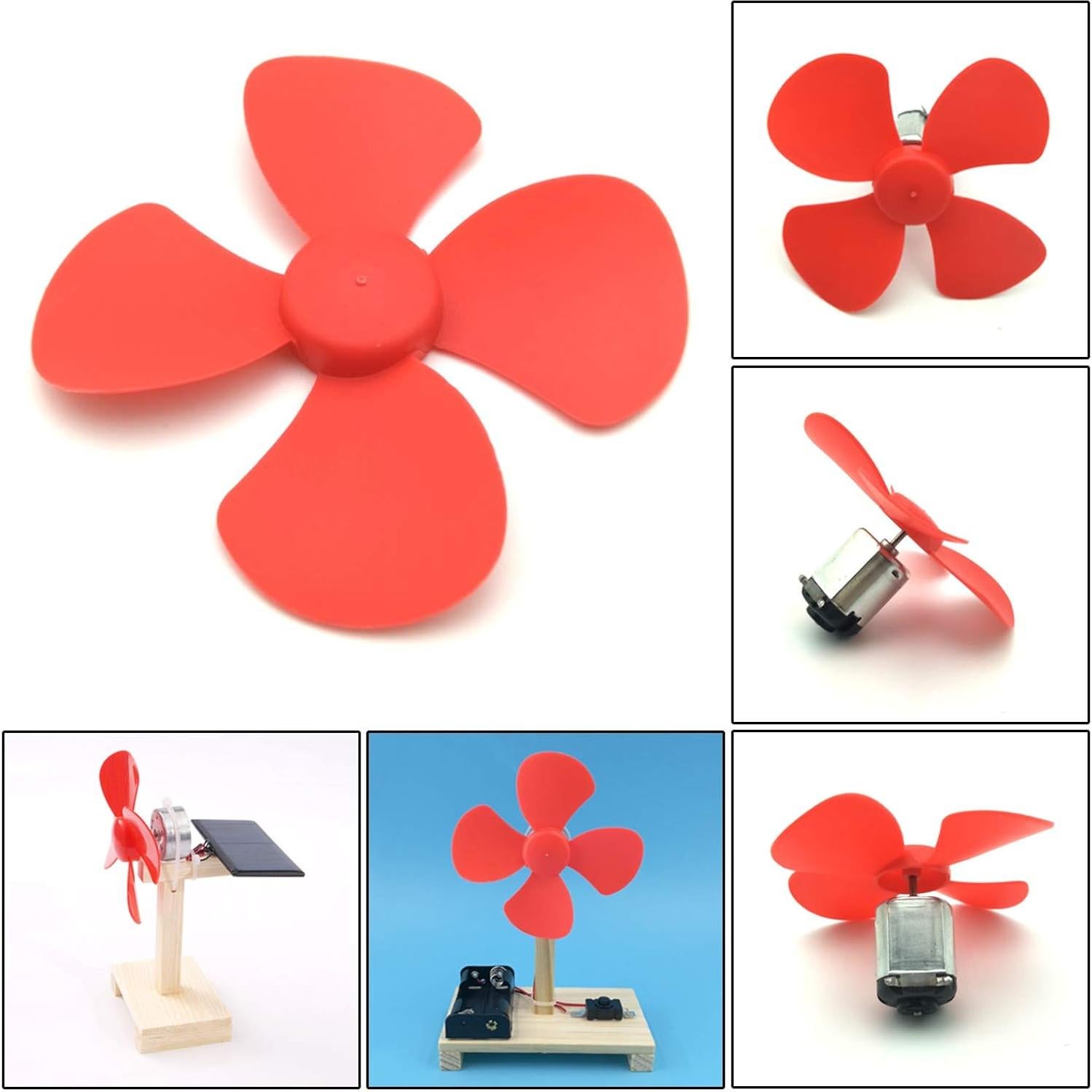 Hélices de Motor DC EUDAX 80mm 4 Aspas 32PCS Rojo y Azul