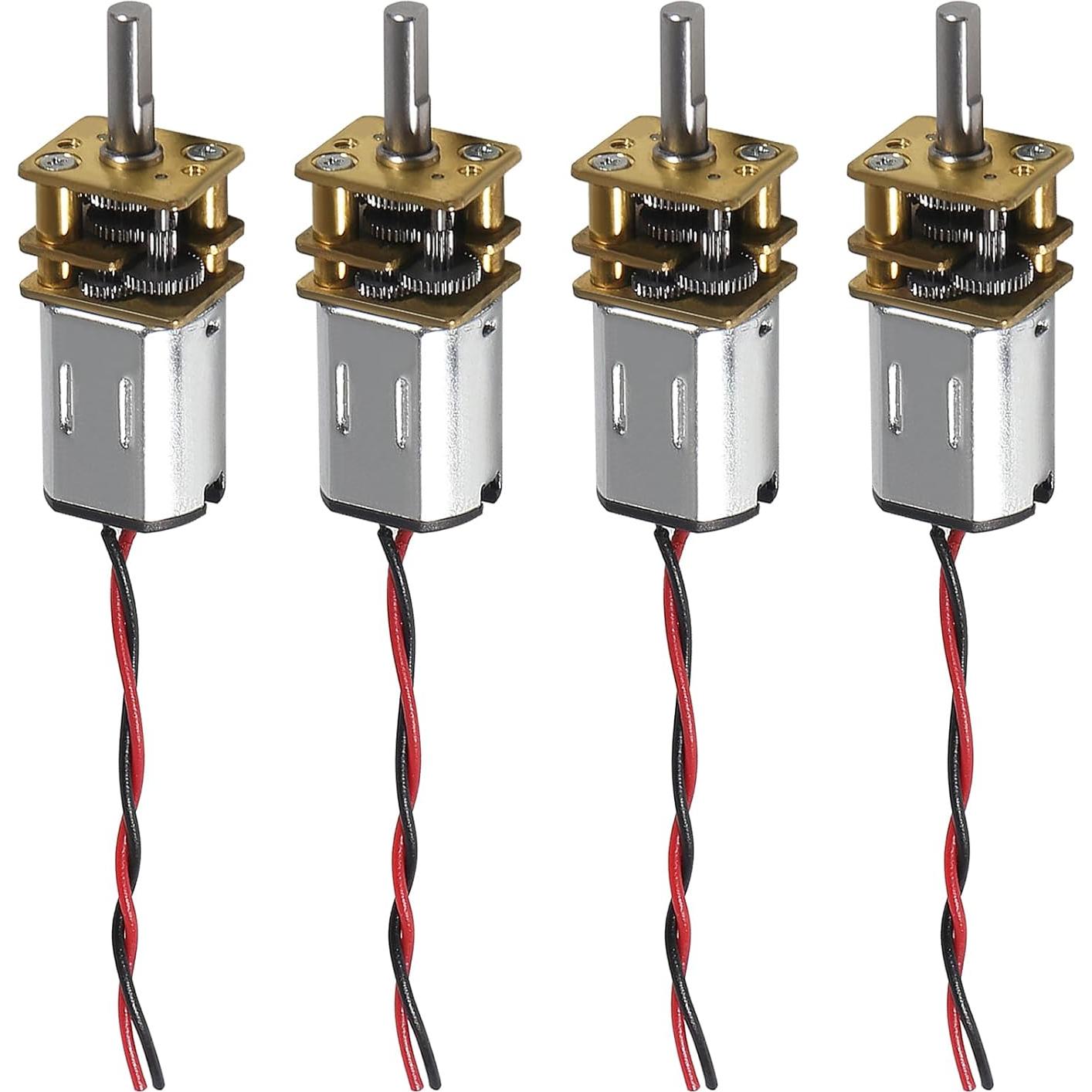 4 Motores de Engranaje Mini DC N20 3V-6V Metal para Robot DIY