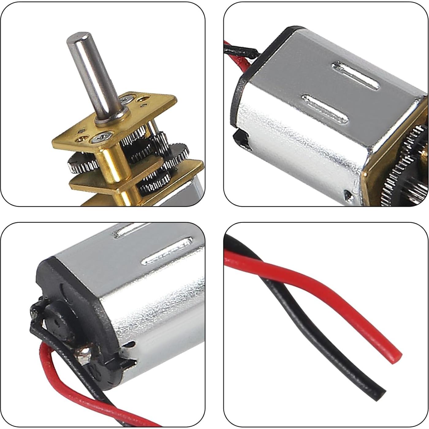 4 Motores de Engranaje Mini DC N20 3V-6V Metal para Robot DIY