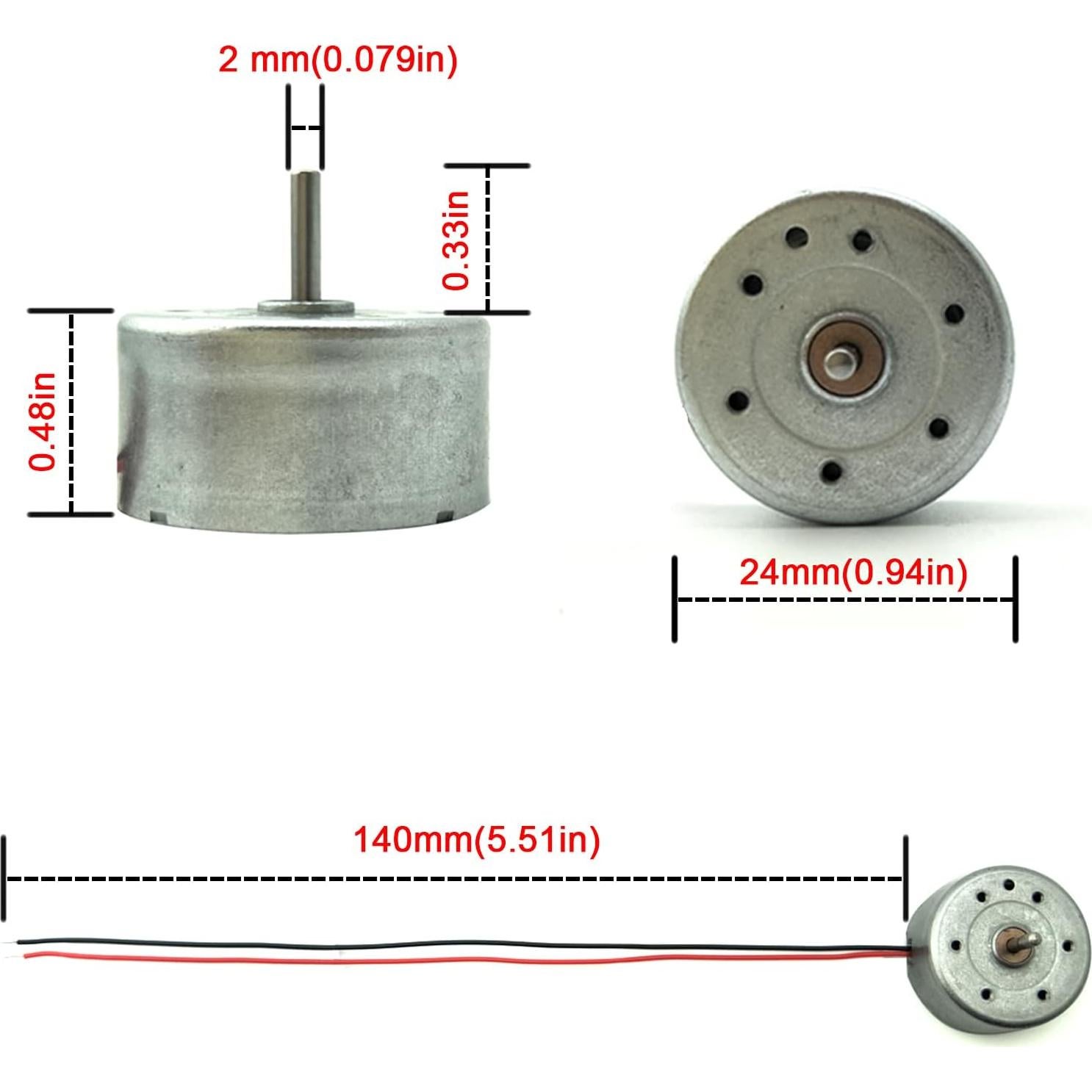 Mini Motor de Corriente Continua EUDAX 3V-12V 6500 RPM