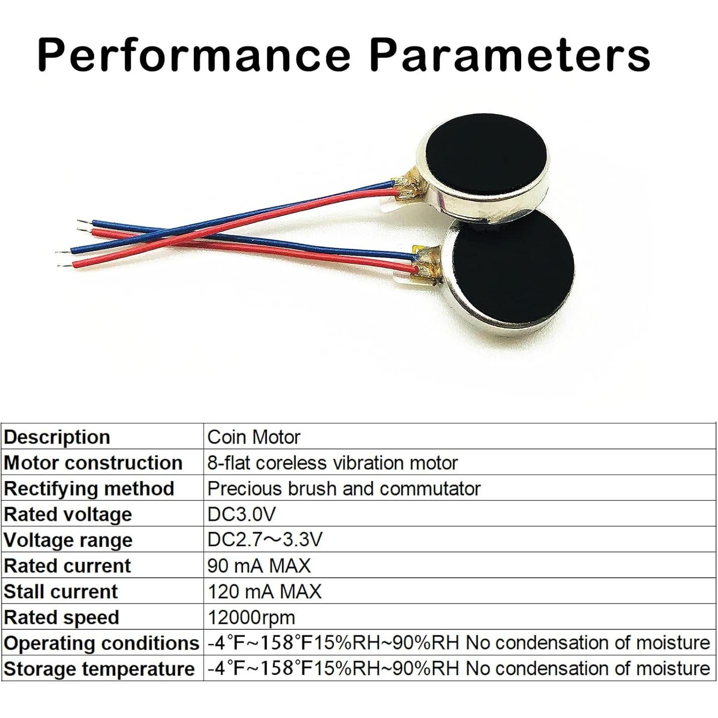 40 Motores de Vibración DC 3V Zard 12000RPM Cable 5cm