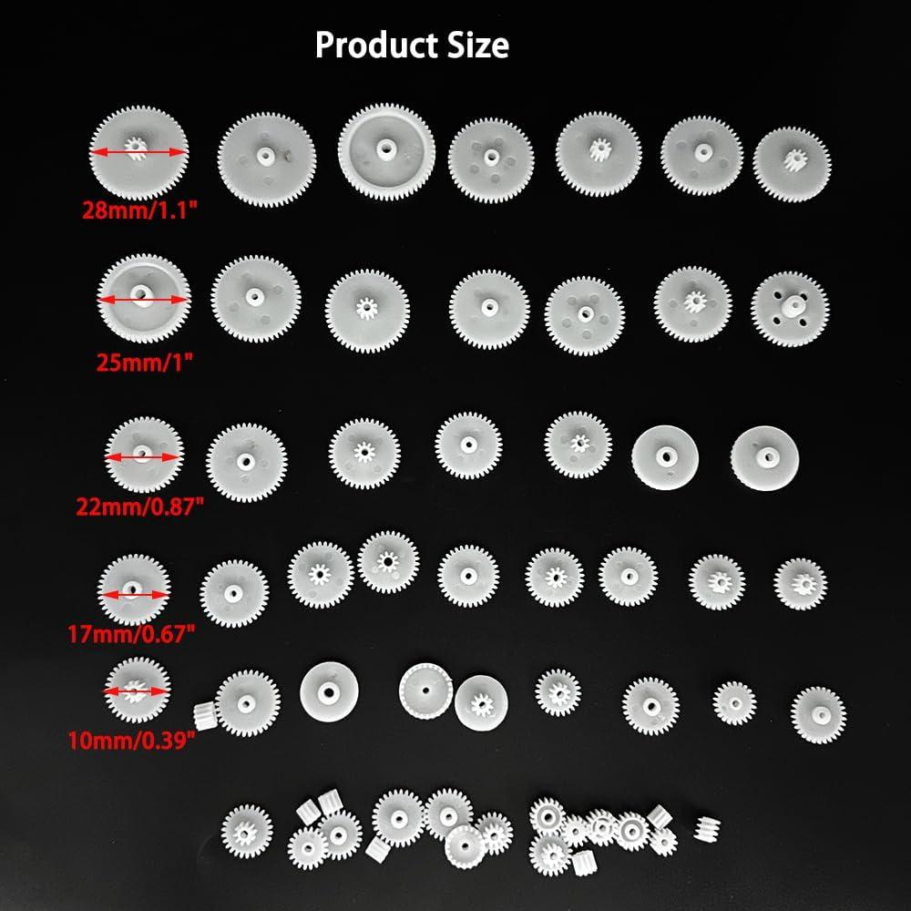 Juego de Engranajes Pequeños 58PCS Plástico Módulo 0.5 para Motor DC