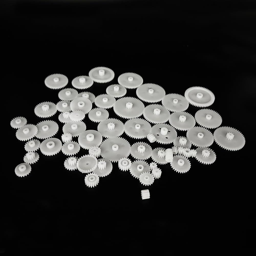 Juego de Engranajes Pequeños 58PCS Plástico Módulo 0.5 para Motor DC