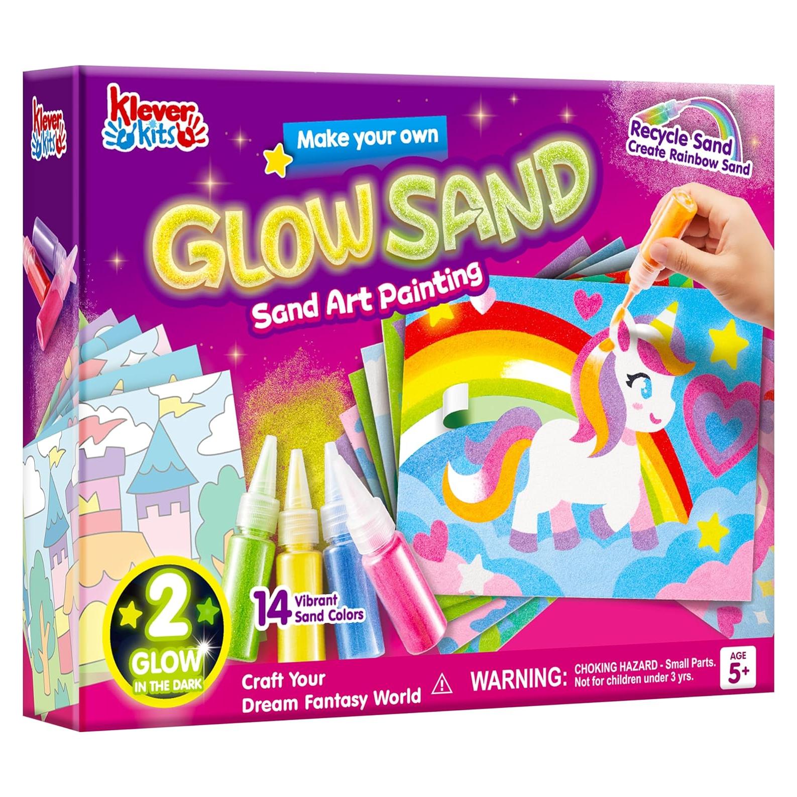 Klever Kits Kit de Arte con Arena Brillante para Niños 14 Colores