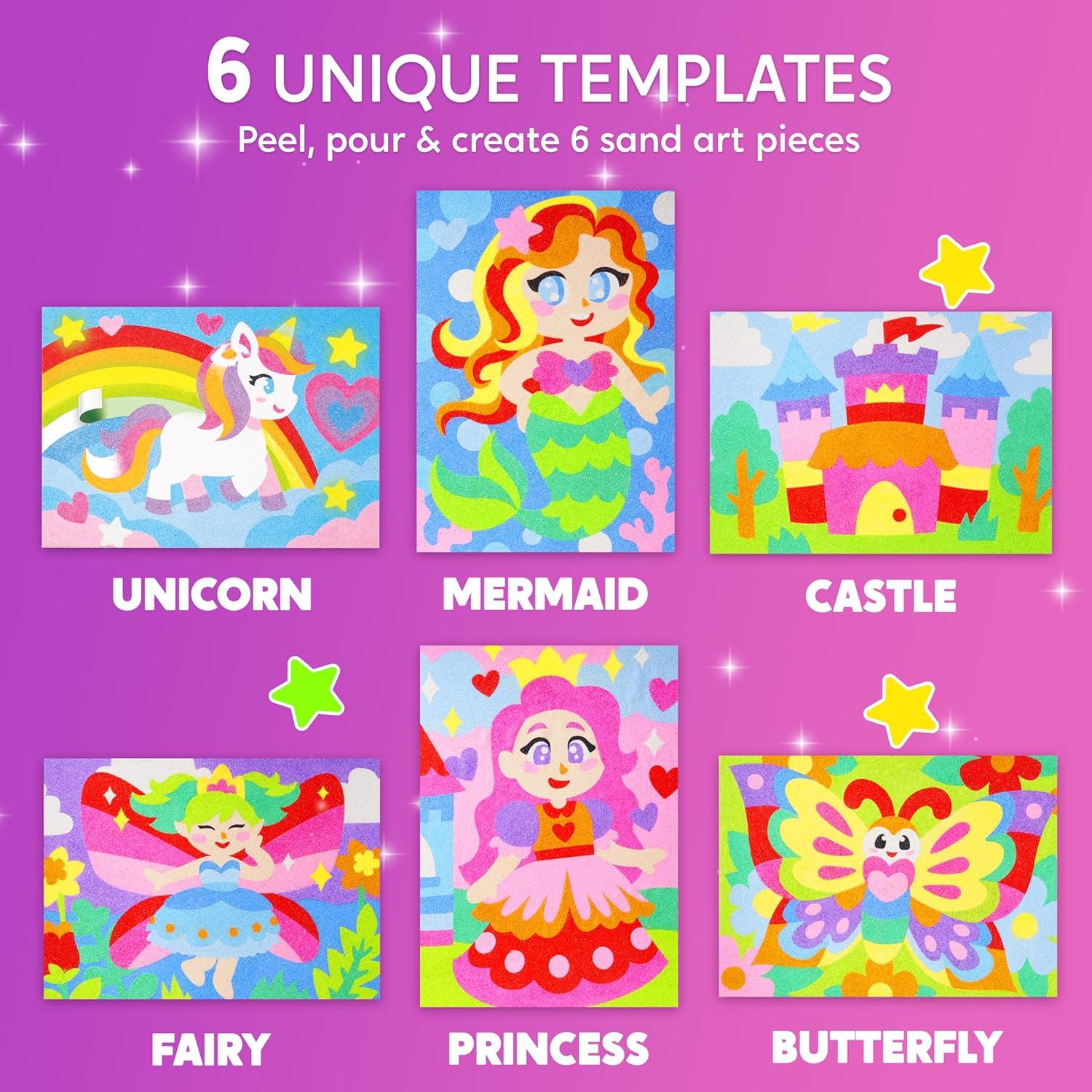 Klever Kits Kit de Arte con Arena Brillante para Niños 14 Colores