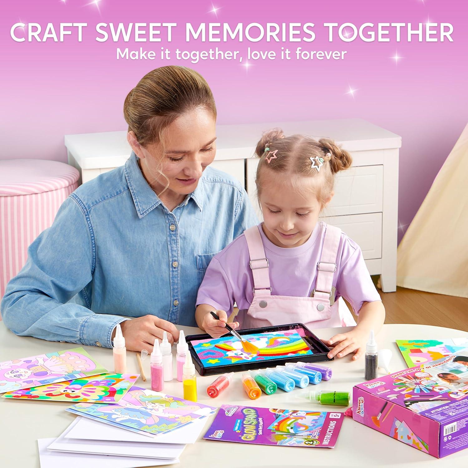 Klever Kits Kit de Arte con Arena Brillante para Niños 14 Colores