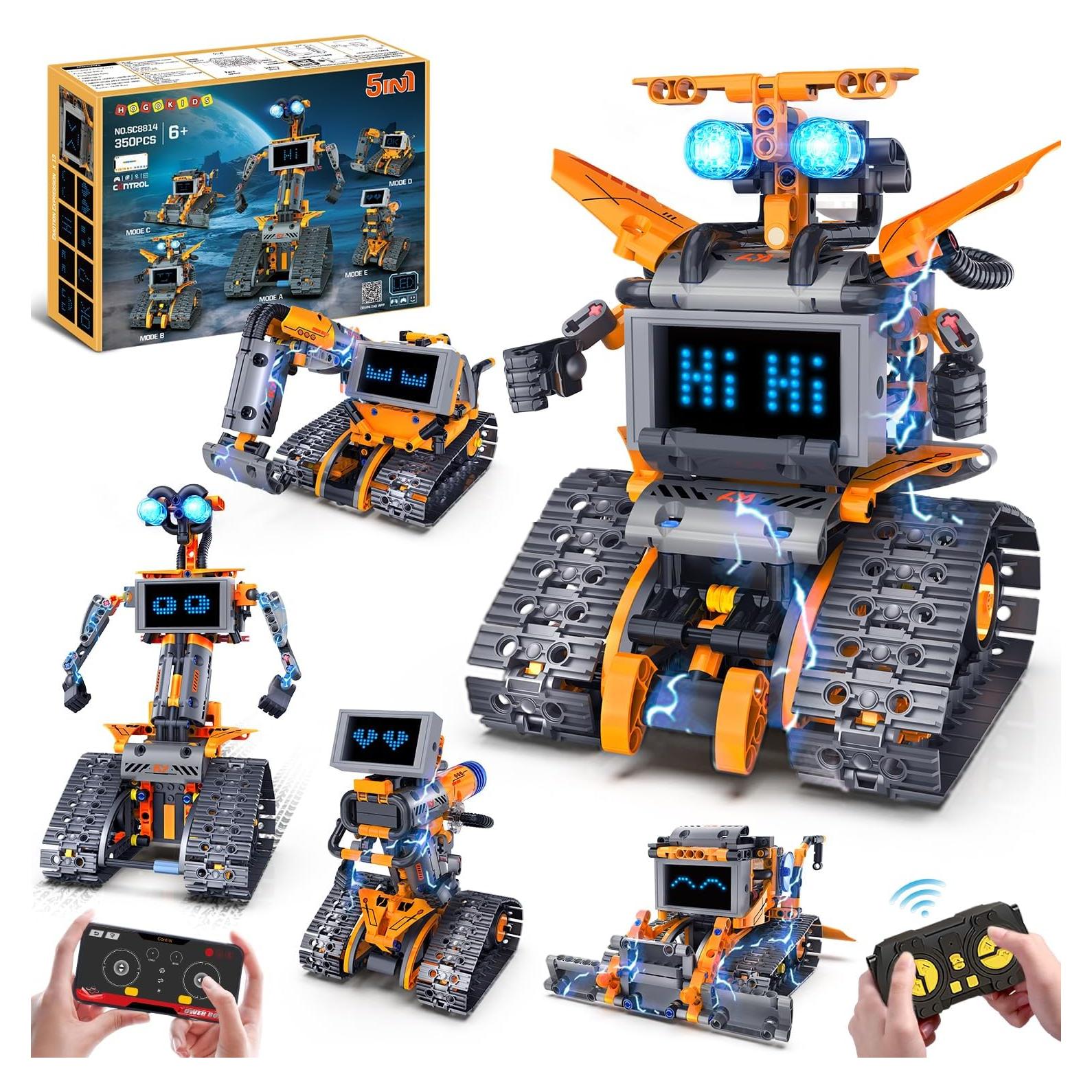 Set de Robots 5-en-1 HOGOKIDS con LED y Control Remoto