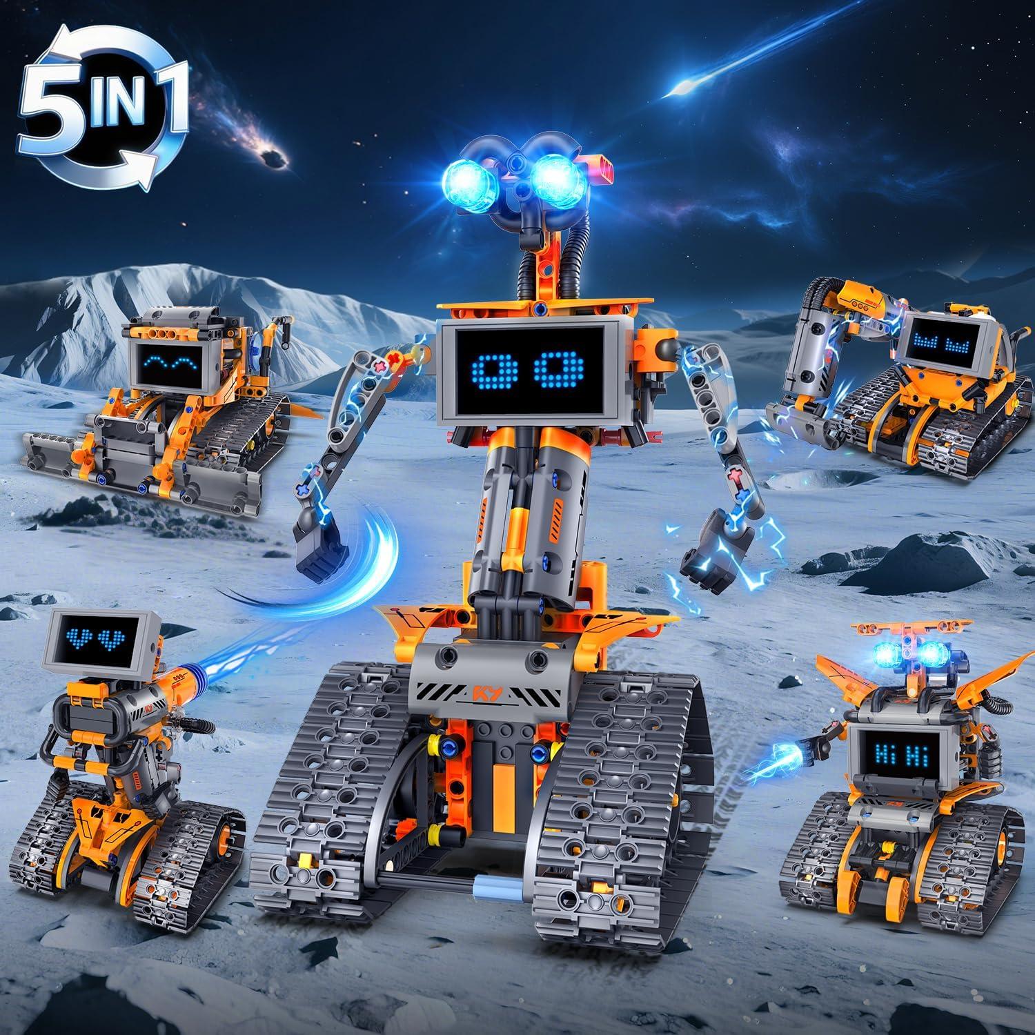 Set de Robots 5-en-1 HOGOKIDS con LED y Control Remoto