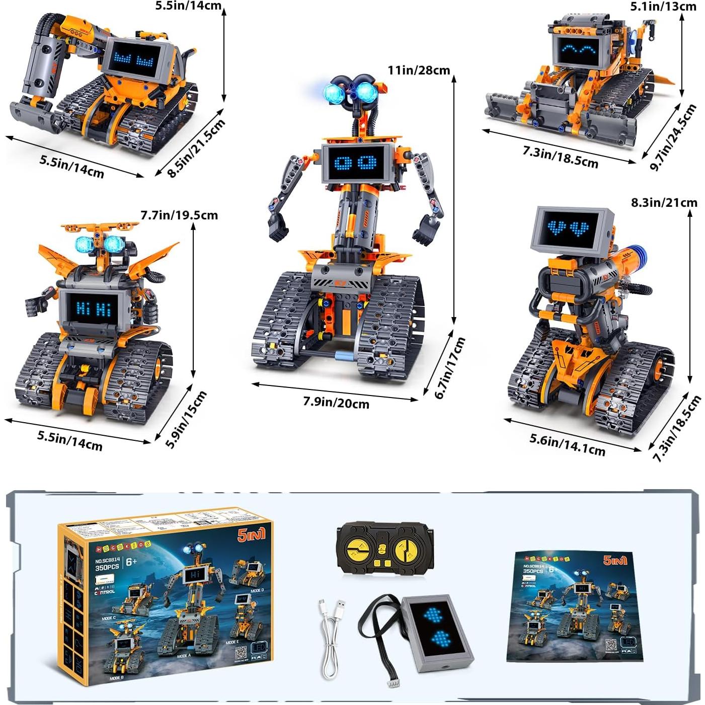 Set de Robots 5-en-1 HOGOKIDS con LED y Control Remoto