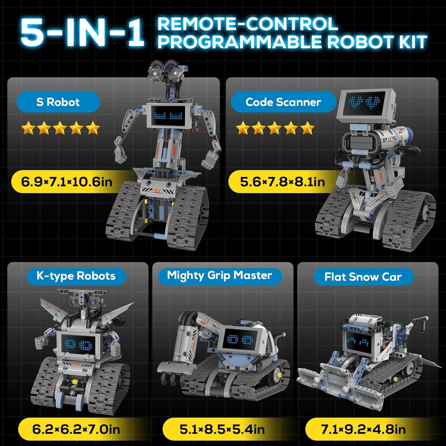 Kit de Construcción de Robots 5 en 1 Huasui para Niños 6-16 Años