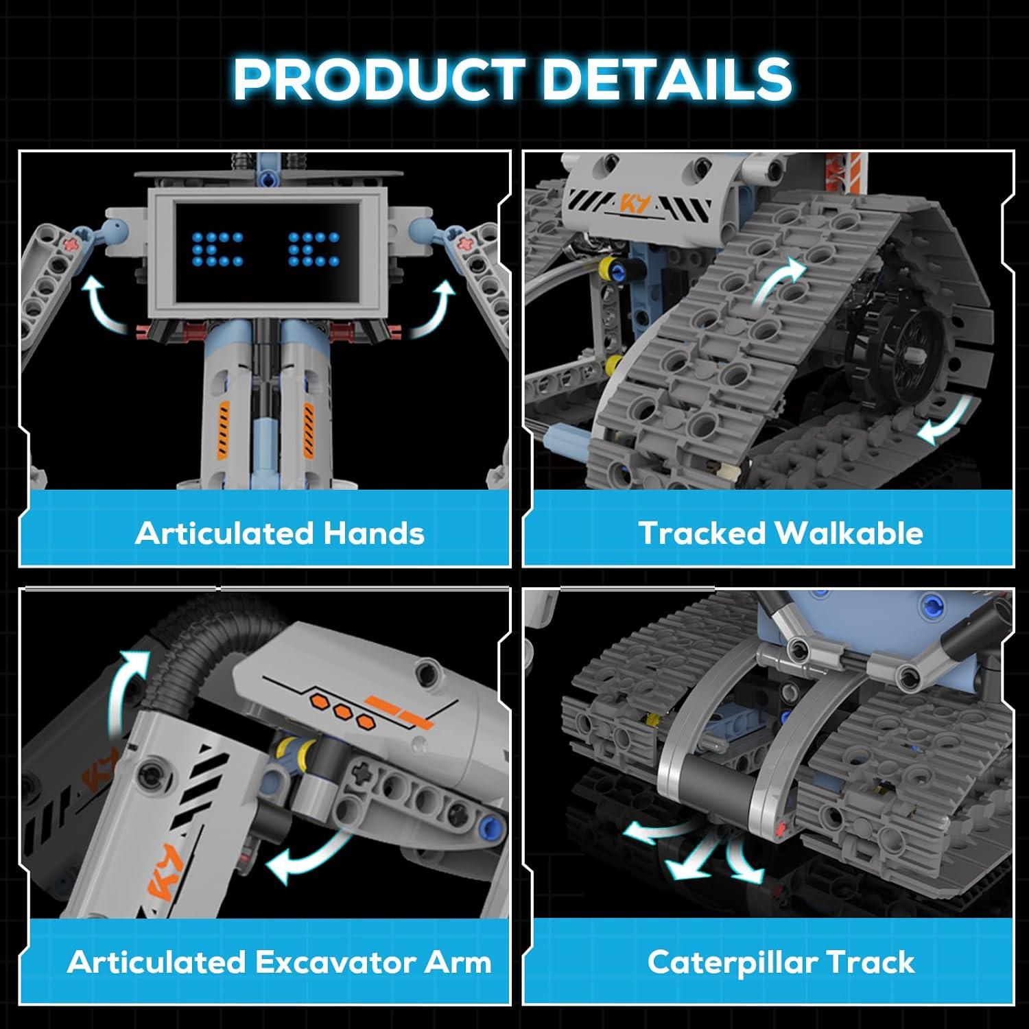 Kit de Construcción de Robots 5 en 1 Huasui para Niños 6-16 Años