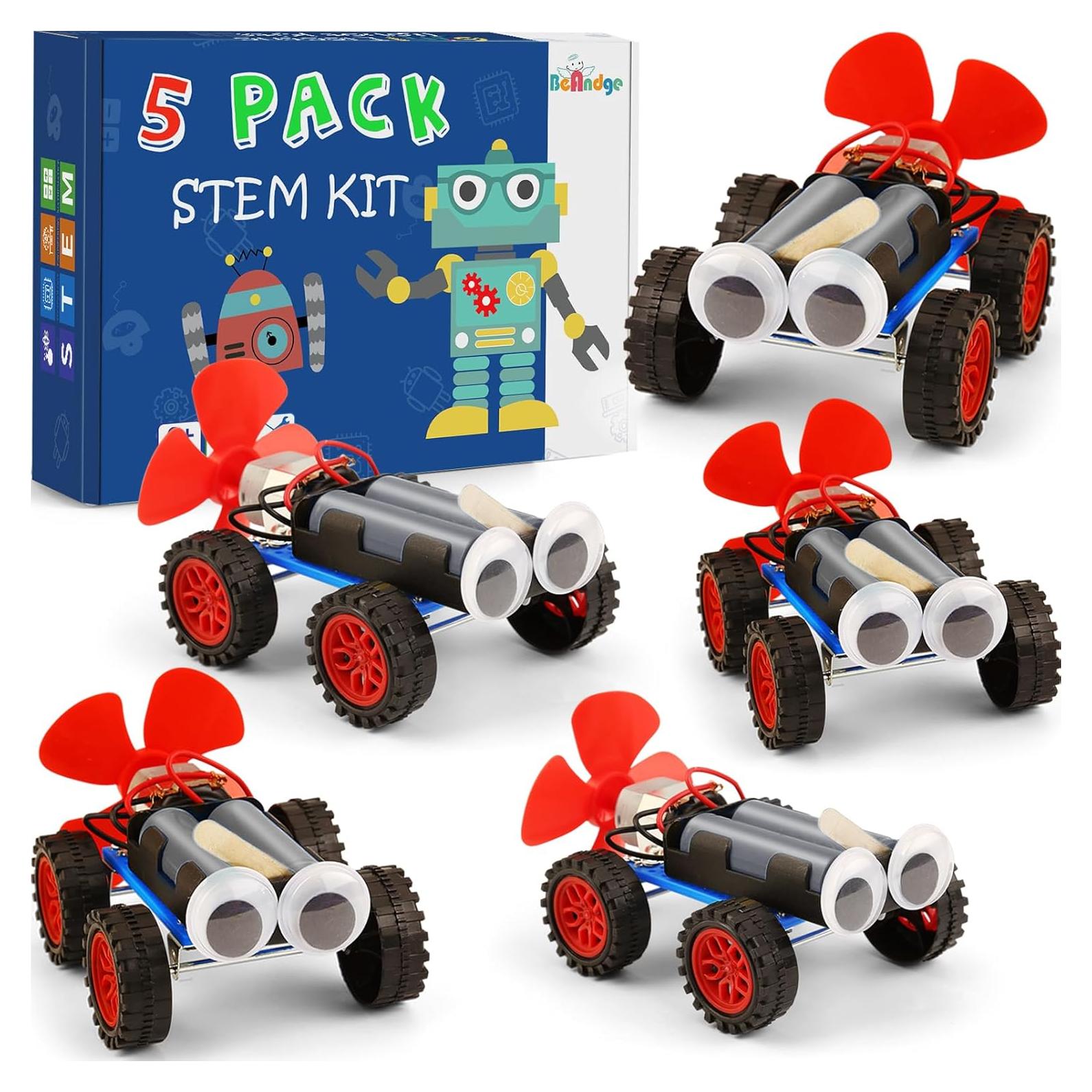 Kit STEM 5 en 1 BeAndge para Niños 6+ Años - Autos Eólicos