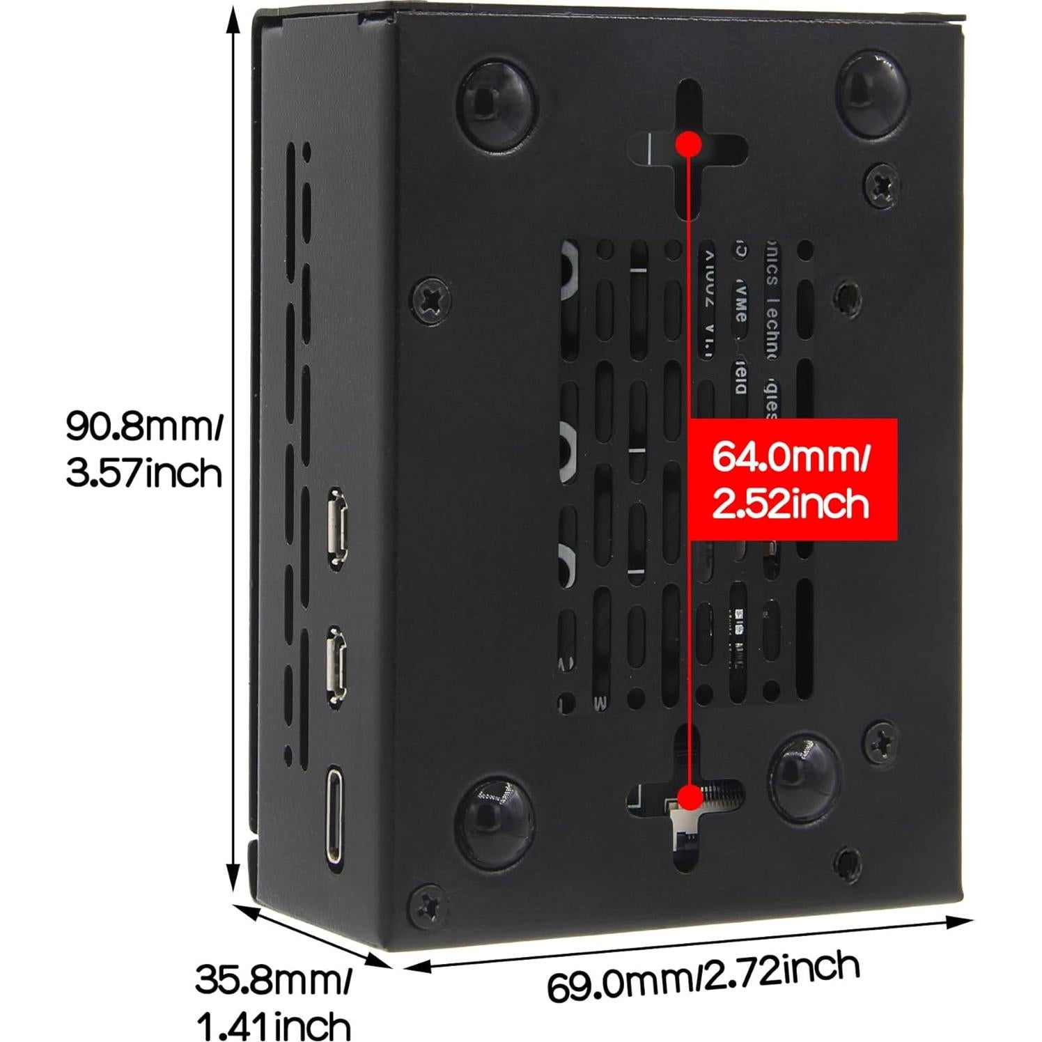 Caja de Metal Geekworm P580-V2 con Fuente GaN 27W para Raspberry Pi 5