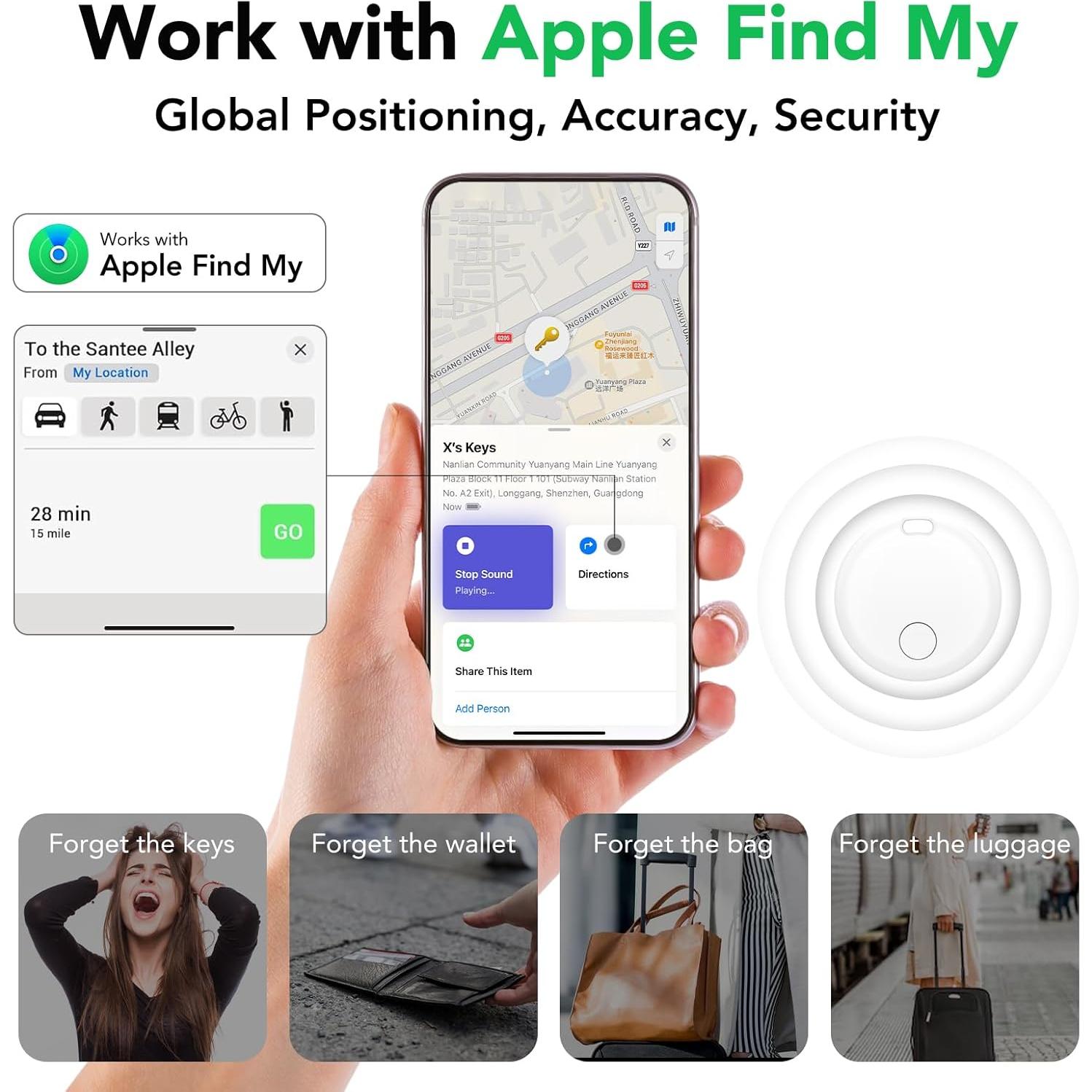 Etiquetas de seguimiento Bluetooth Aowoka - Paquete de 4