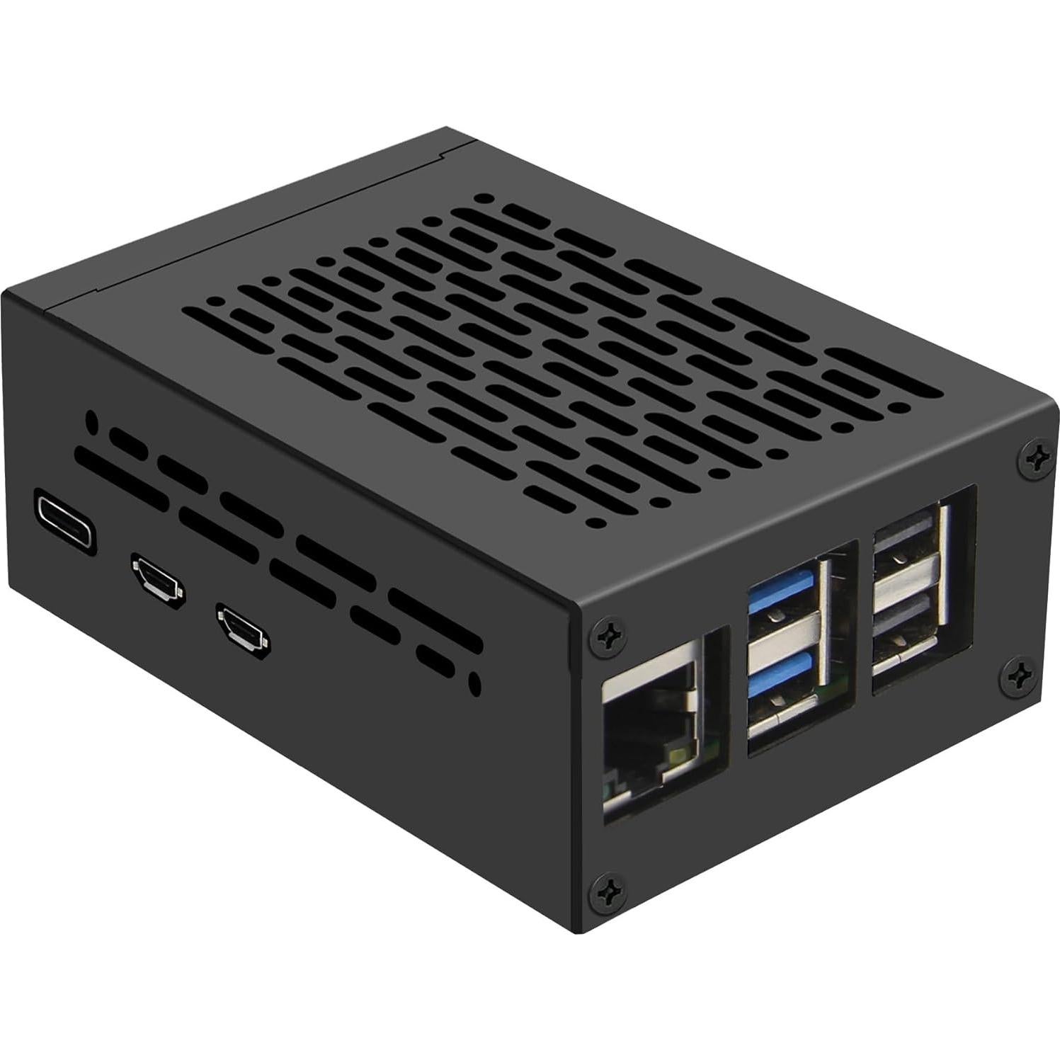 Caja de Metal Geekworm P580+ con Enfriador Activo H505 para Raspberry Pi 5