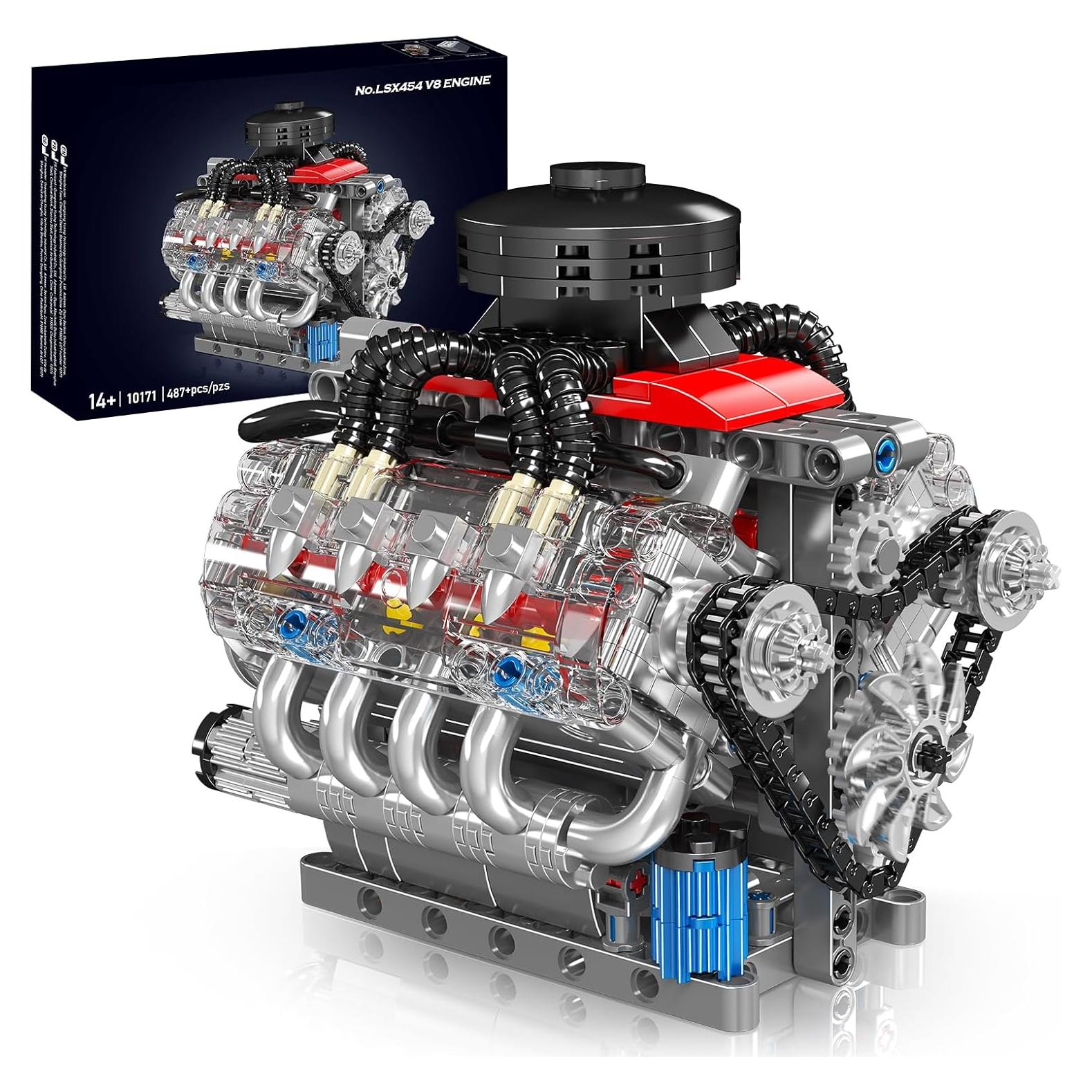 Modelo de Motor V8 Mini Nueris 487 Piezas Juguete STEM