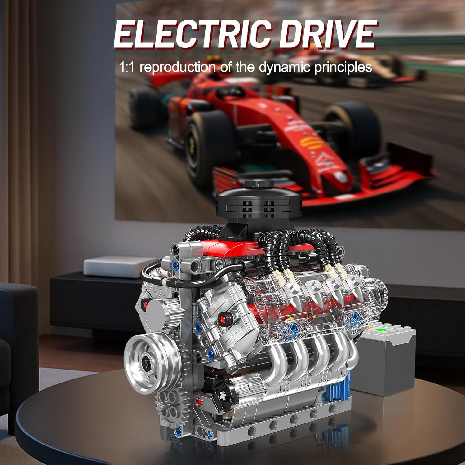 Modelo de Motor V8 Mini Nueris 487 Piezas Juguete STEM