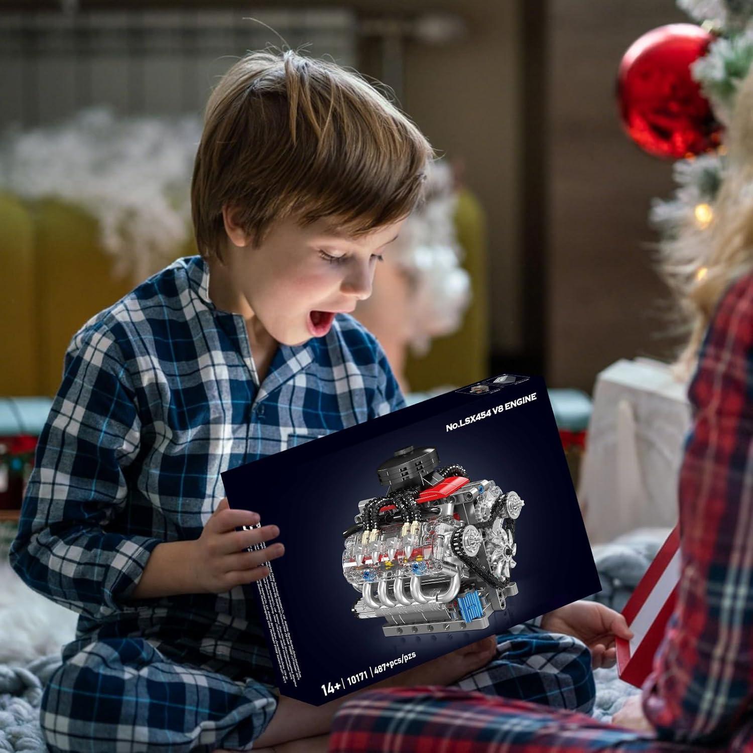 Modelo de Motor V8 Mini Nueris 487 Piezas Juguete STEM