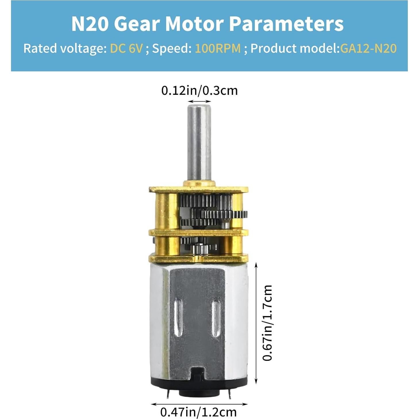 Motor de Reducción de Velocidad VIKKSAER 3Pcs 6V 100RPM