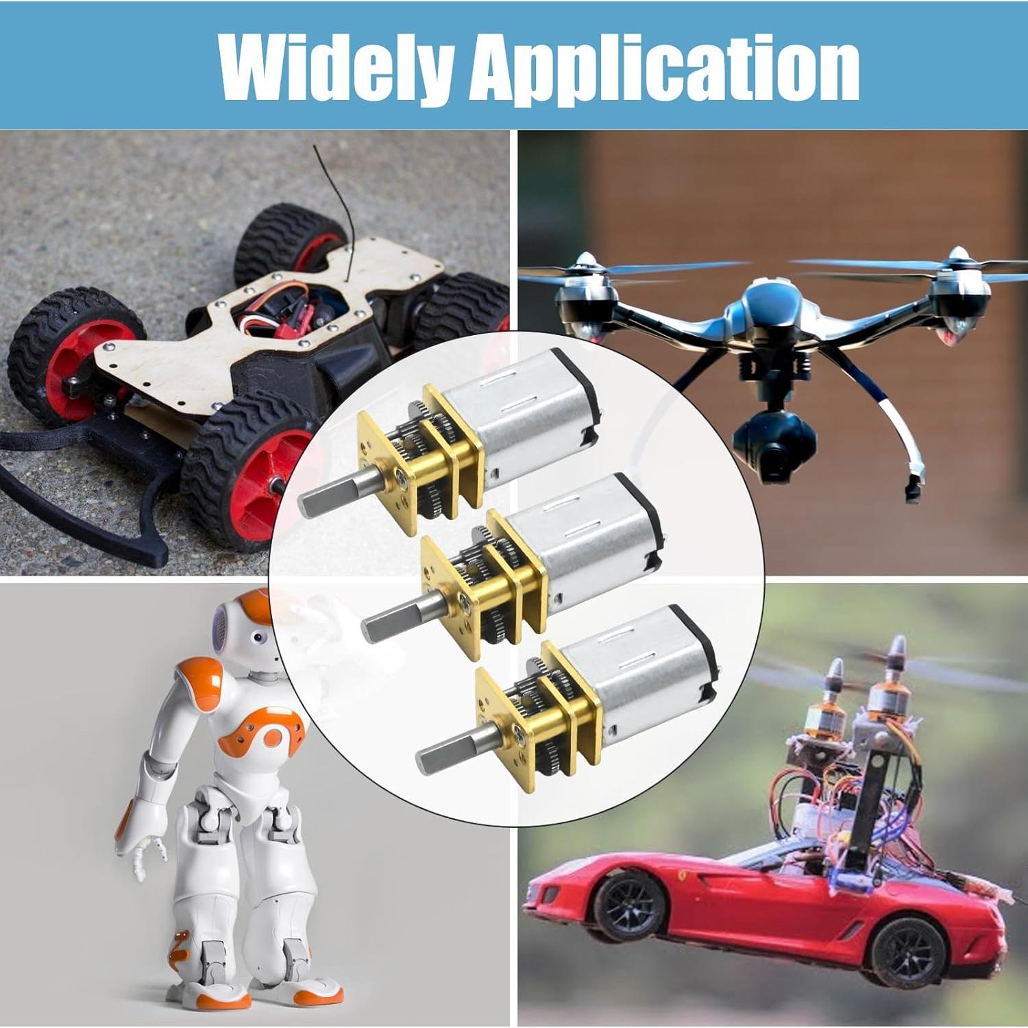 Motor de Reducción de Velocidad VIKKSAER 3Pcs 6V 100RPM