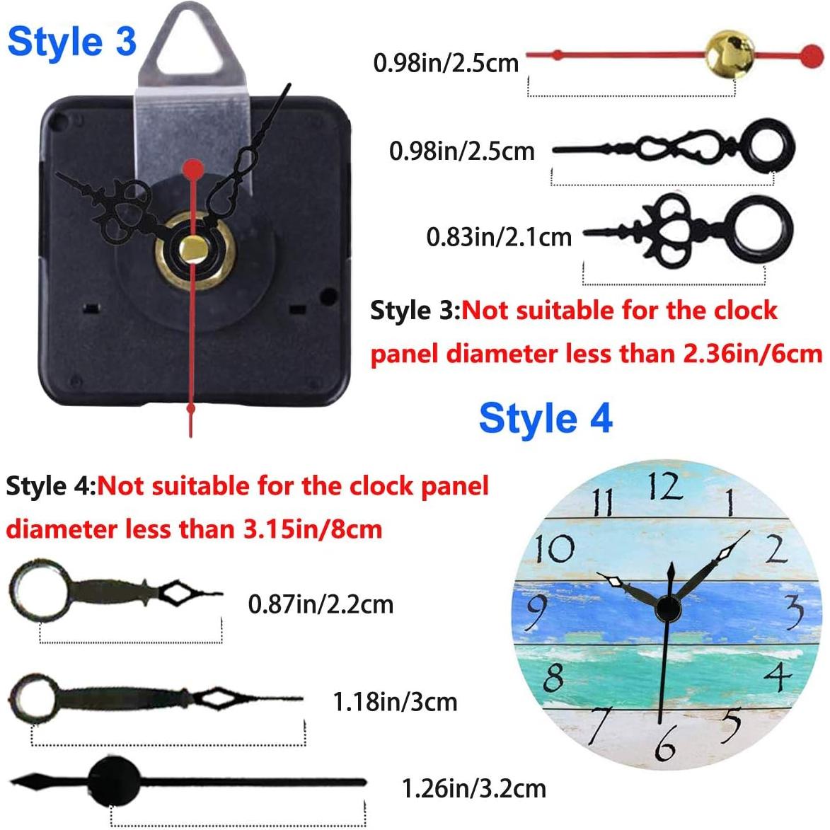 Kit de Mecanismos de Reloj HILLHOME 2 Piezas Sin Tictac