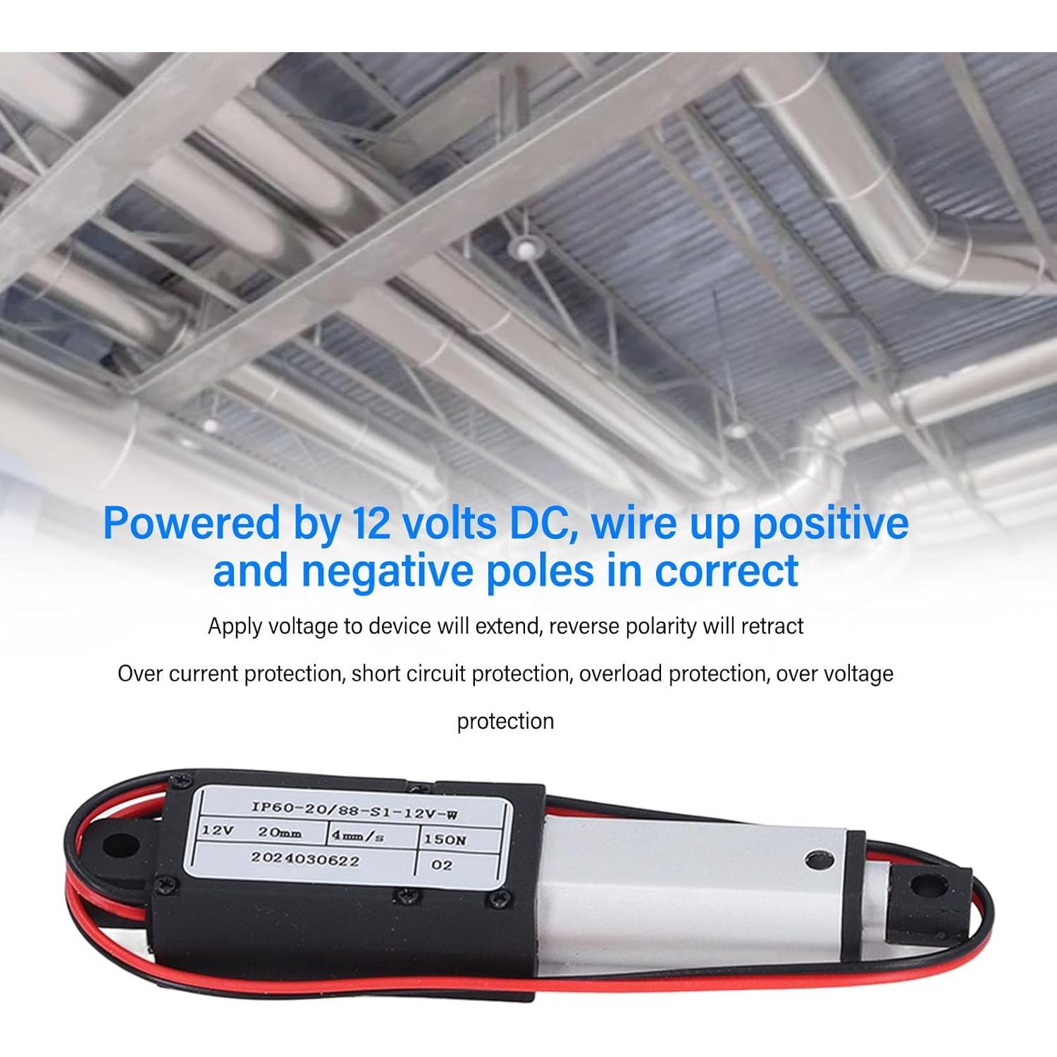 Actuador Eléctrico Lineal 12V Eujgoov 20mm 150N Compacto