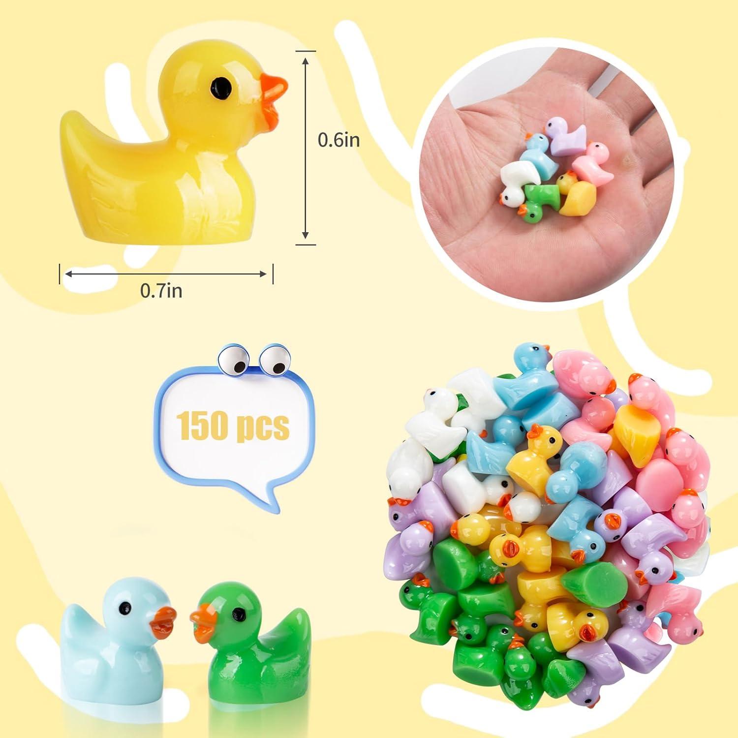 150 Mini Patos de Resina para Jardín de Hadas y Acuario
