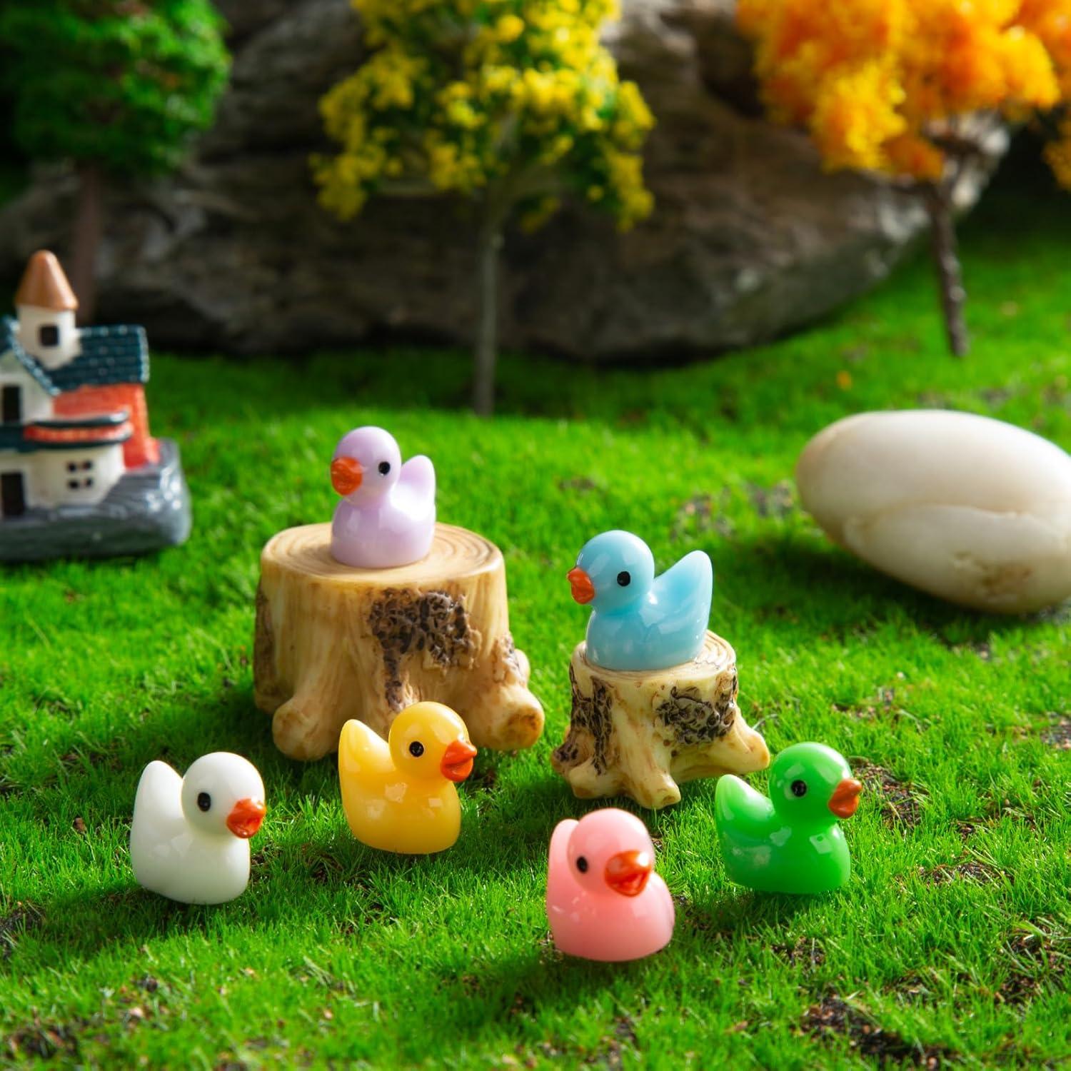 150 Mini Patos de Resina para Jardín de Hadas y Acuario