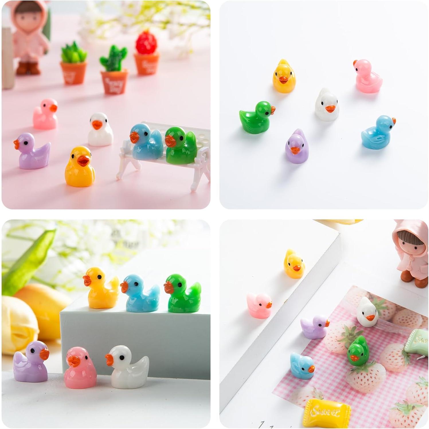 150 Mini Patos de Resina para Jardín de Hadas y Acuario