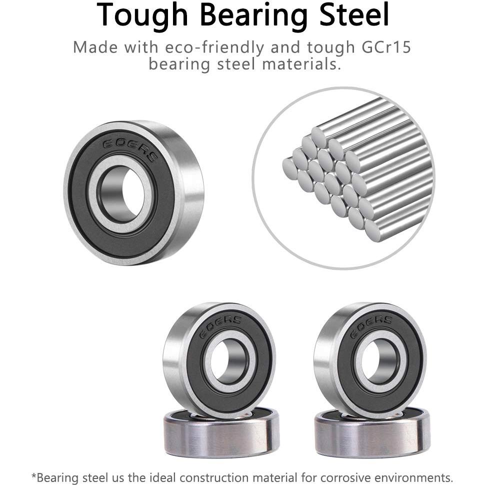 Rodamientos de Bolas SHKIBY 606-2RS Paquete de 12 6x17x6mm