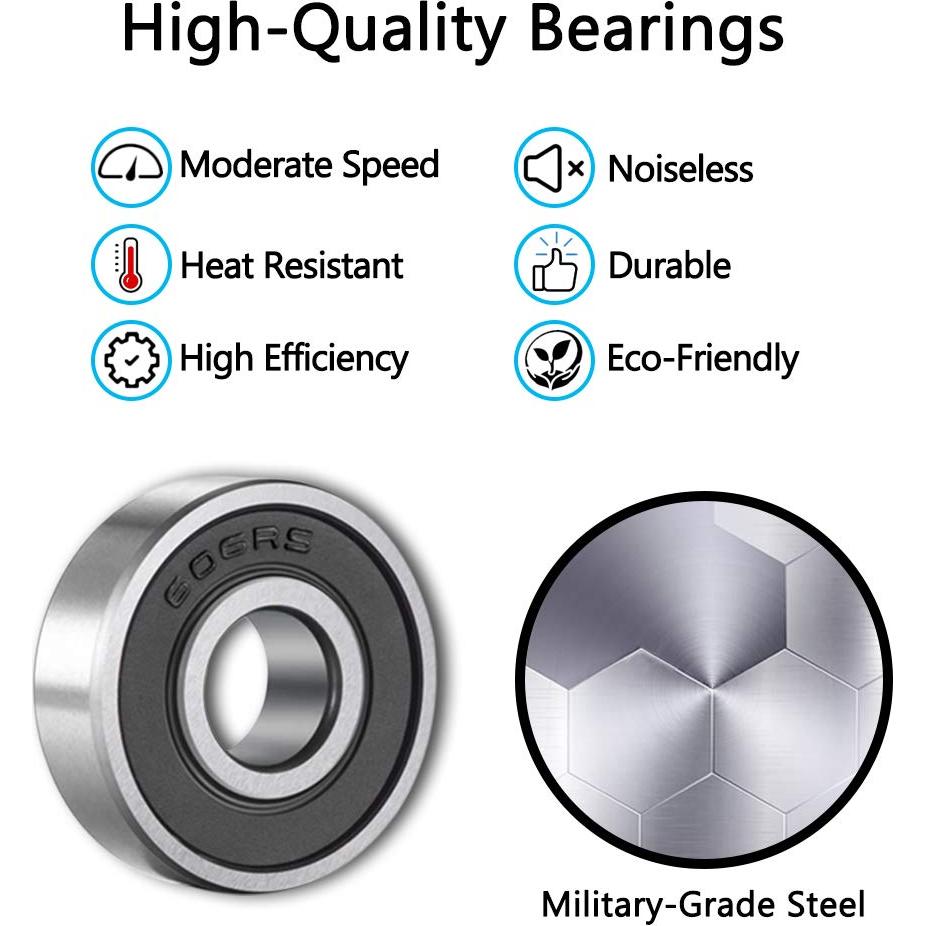 Rodamientos de Bolas SHKIBY 606-2RS Paquete de 12 6x17x6mm