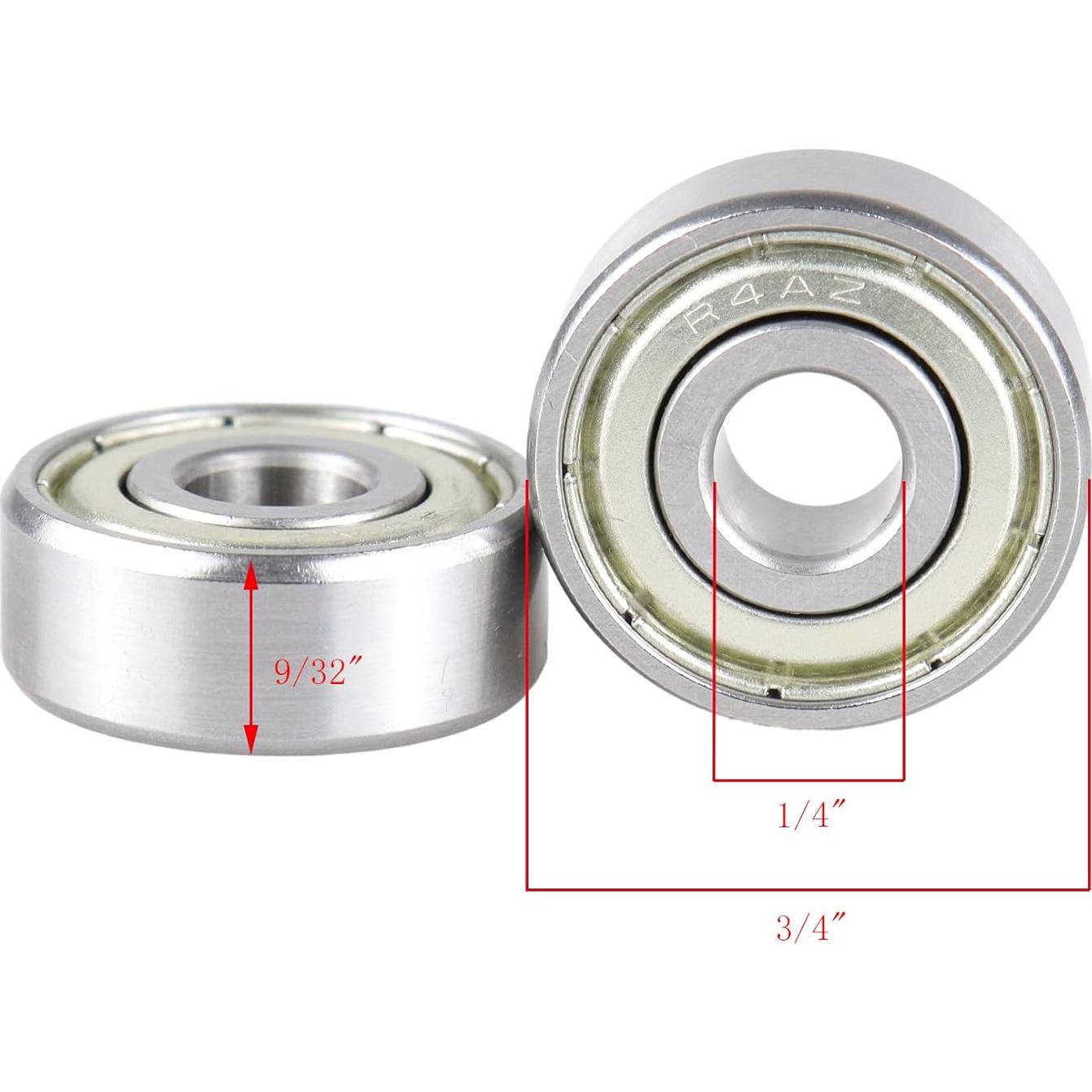 10 Rodamientos Metálicos Doble Sello R4AZZ ABEC-5 6.35mm