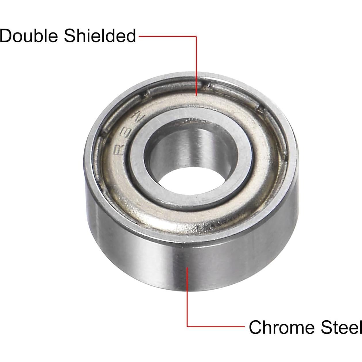 20 Rodamientos de Bolas R3ZZ uxcell Doble Sellado 4.76mm